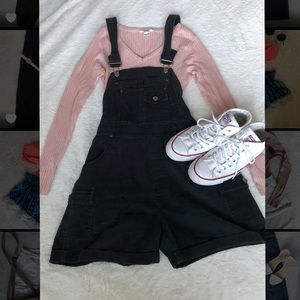 Black Overall Shorts